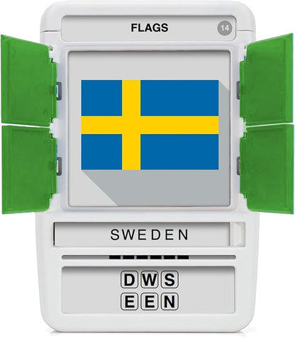 100 PICS Flags of The World Travel Game - Learn 100 Country Flags | Flash Cards with Slide Reveal Case | Geography Card Game, Gift, Stocking Stuffer | for Kids and Adults | Ages 6+