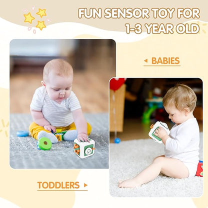 Toys for 1 Year Old Boy Girl, Montessori Busy Board Busy Cube, Travel Toys for Toddlers 1-3, 1 Year Old Girl Boy Gifts, Green