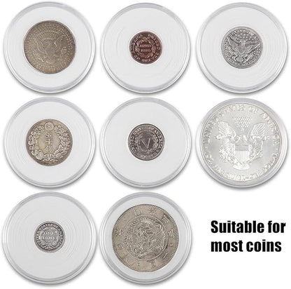 MUDOR 108 Pieces Silver Dollar Coin Holder,Storage Case with Lock for Collectors, 41mm Coin Collection Supplies,10 Size Gasket fits Cent,Nickel,Quarter, Morgan,Silver Eagle