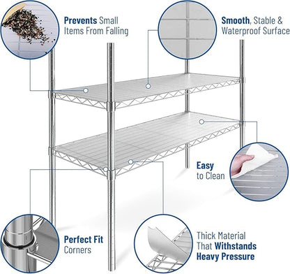 Sterling Shelf Liners for Wire Shelf System: Set of 5 in Graphite: 16 x 36 inch: Plastic Wire Shelving Mats