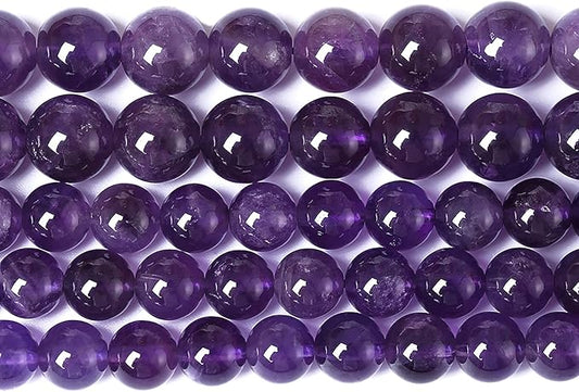 8MM 46PCS Natural Stone Purple Amethyst Crystal AAA Grade Quartz Beads for Jewelry Making DIY Bracelet