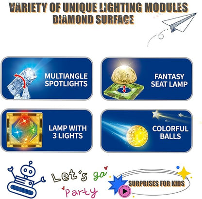 Magnetic Tiles 110PCS - 3D Lighted Magnet Building Blocks for Kids,Creative Dinosaur Toys Educational Sensory Stack STEM Construction Toys for Kids Ages 3 4 5 6 8 10+ Year Old Boys Girls