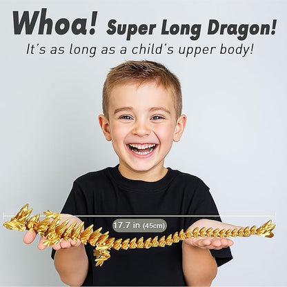 Large Dragon Eggs with Dragon Inside, 3D Printed Surprise Funny Gifts for Kids, Articulated Dragon Fidget Toys for Adults, Executive Desk Toys Office Room Décor (Shiny Black)