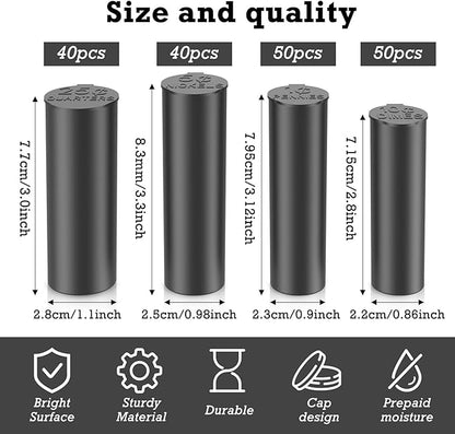 Coin Storage Tubes Set, 50 Capacity, Pennies, Black，a box 25pcs