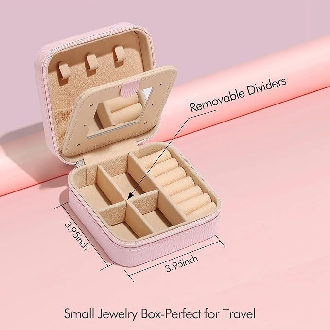 Parima Teacher Appreciation Gifts for Women, Travel Jewelry Case Women | Essentials Small Box Organizer-Initial Z Pink