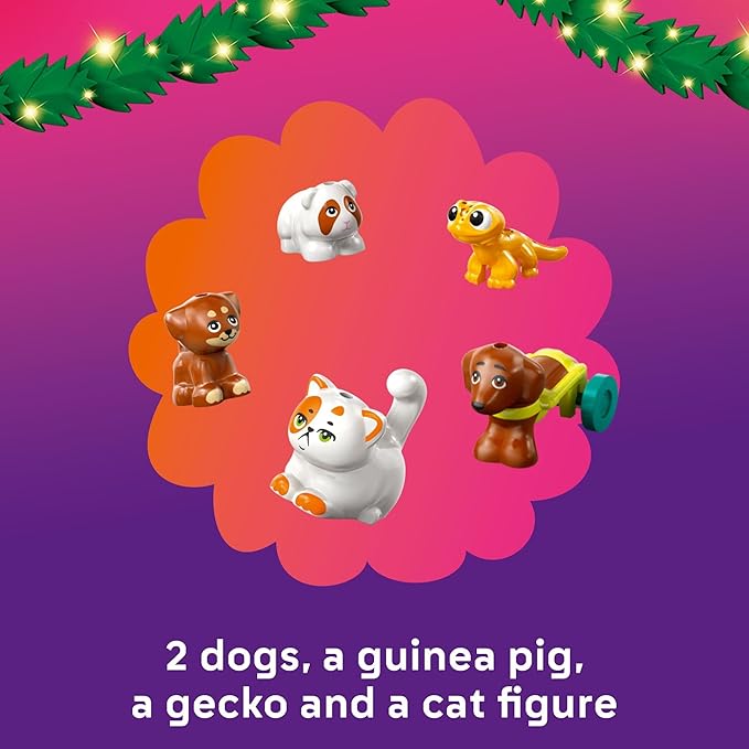 LEGO Friends Advent Calendar 2025 Building Toy - Holiday Countdown Set for Girls & Boys, Ages 6+ - 24 Buildable Surprises, 5 Minidolls & 5 Pets - Kids Gift Idea for Christmas - 42668
