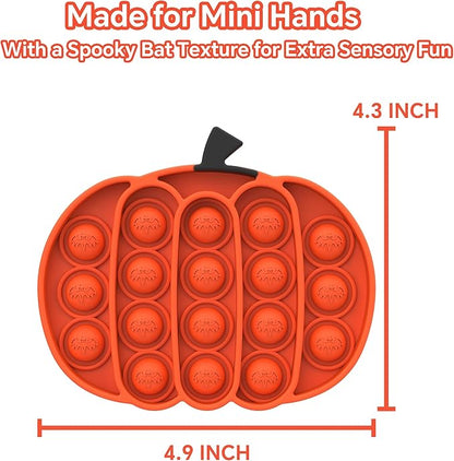 Halloween Sensory Toys for Kids - 4 Pack Pumpkin Fidget Toys for Boo Basket Stuffers, Bat Design Stress Relief Fidgets for Kids, Basket Fillers