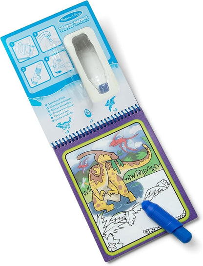 Melissa & Doug On The Go Water Wow! Mess Free Coloring Book, Reusable Water-Reveal Activity Pad, Dinosaurs, Travel Toys, Party Favors, for Toddlers & Kids Ages 3+