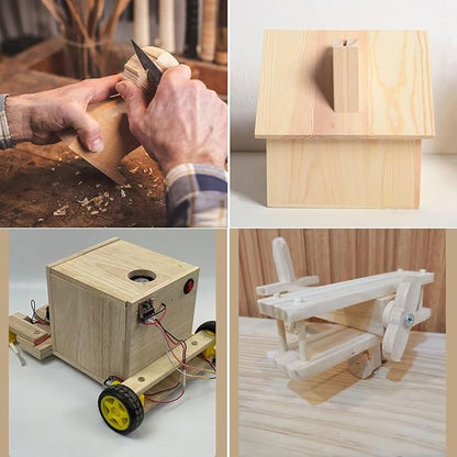 10PCS Rectangle Wood Boards Unfinished Wood Blocks for Crafting, 4.7x3x1in Blank Whittling Wooden Blocks for Wood Carving,Painting & Burning