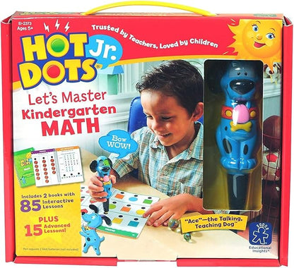 Educational Insights Hot Dots Jr. Let’s Master Kindergarten Math Set, Homeschool & School Math Workbooks, 2 Books & Interactive Pen, 100 Math Lessons, Ages 5+