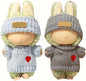 2 Sets for Clothes 17cm/15cm Outfits (4 Pieces) Accessories Handcrafted Crochet Doll Clothes for Fashion Designer Ropa Collection with Hats & Sweater Blue&Grey