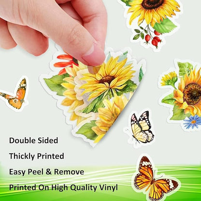 Sunflower Window Clings Spring Decorations Supply Summer Sticker Sunflower Decals Fall Window Decorations Autumn Clings Holiday Birthday Parties Bedroom Nursery Living Room Decor