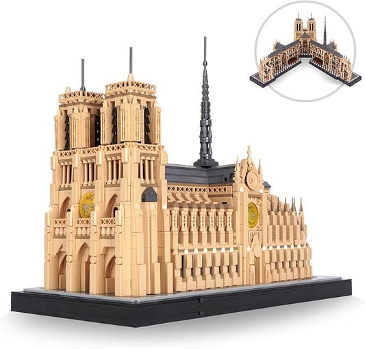 Architecture Notre-Dame de Paris Model Building Block Set, Openable Architecture Model Micro Building Kit Collection Building Toy