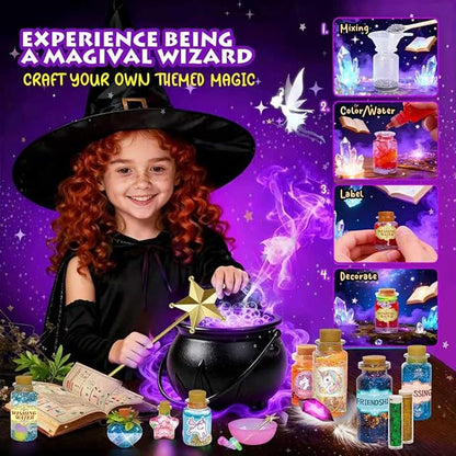 Fairy Unicorn Magic Potion Kits for Girls - 22PCS Bottles Kids Potion Making Kit, Mystery Magic Mix Kit for Kids Age 6-8&8-12, Creative Craft Toy for Christmas Halloween Birthday Party