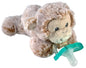 RaZbaby JollyPop Pacifier, Holder w/Detachable Baby Pacifier, Stuffed Animal RaZbuddy, All Ages 0M+, 100% Medical Grade USA Made Silicone, Machine Washable, Textured & Easy to Hold – Monkey