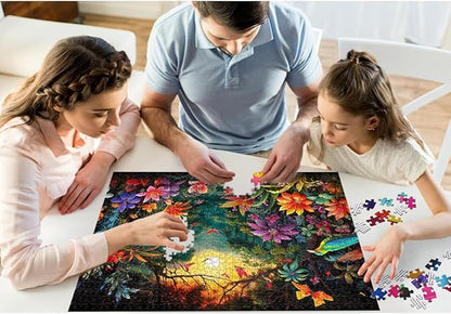 HUADADA Jigsaw Puzzles for Adults 1000 Piece Jigsaw Puzzles for Adults Challenging Game Puzzles with Letters on Back （Flowers and Birds）