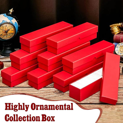 Teling 4 Pcs Coin Storage Box 2x2inch Flip Holders Collectors Coin Supplies Holders for Cents Collection Cardboard(Red)