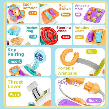 Busy Cube for Toddlers 2-3, Montessori Sensory Activities Busy Board Baby Gifts Infant Boys Girls Travel Toys Educational Learning