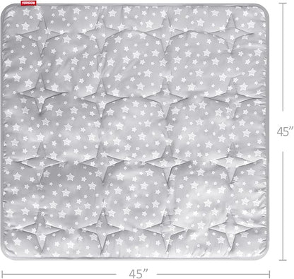 Moonsea Kids Play Mat for Indoor and Outdoor Playhouse Tent, Toddler Mat Pad Fitted for 47x47 Inch Kids Indoor and Outdoor Fun Playtime Tent, Star Print Baby Nursery Quilted Rug