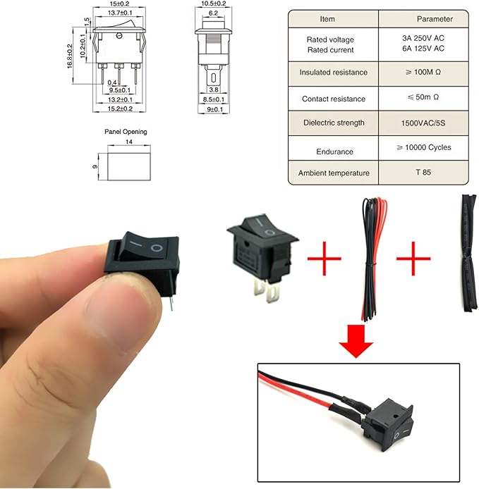 EUDAX 6 Set Rectangular Mini Electric 1.5-3V 24000RPM DC Motor with 84 Pcs Plastic Gears,Electronic Wire, 2 x AA Battery Holder,Boat Rocker Switch,Shaft Propeller for DIY Science Projects