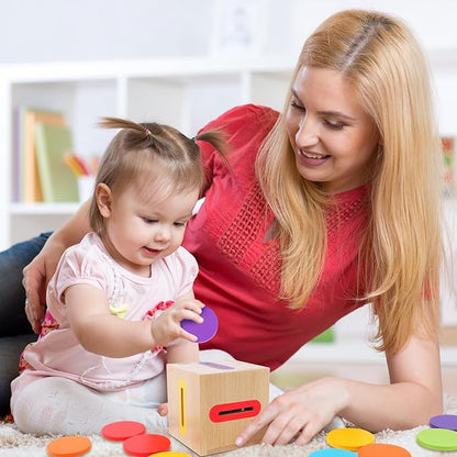 Montessori Toys for 1 2 3 Year Old: Fine Motor Skills Toys Wooden Color Sorting Sensory Toy for 1-3 Year Old, Object Permanence Wooden Learning Matching Game Travel for Baby Boys Girls Easter Gifts