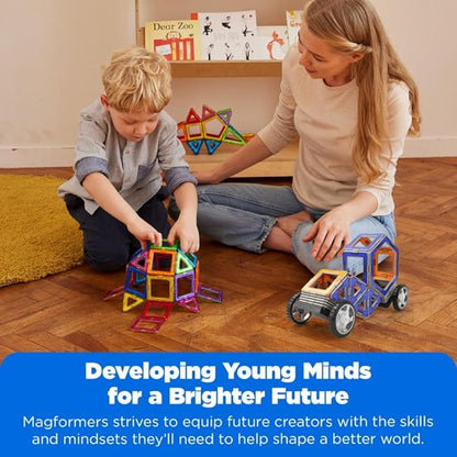 Magformers XL Cruisers Set (32-pieces) Magnetic Building Blocks, Educational Magnetic Tiles Kit , Magnetic Construction STEM Toy Set includes wheels