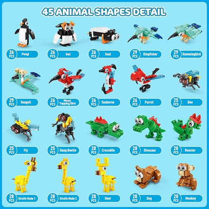 30 Packs Animal Party Favors for Kids, 810 PCS Mini Animal Building Block Toy Set for Goodie Bag Fillers Classroom Prizes Easter Birthday Children's Day for Boys Girls Student Ages 6+