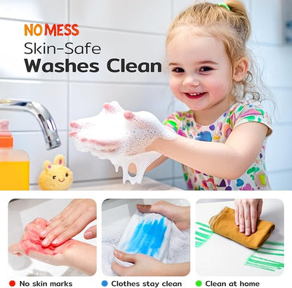 24 Colors Tempera Paint Sticks, No Mess, Quick-Drying & Non-Toxic Art Supplies, Easy-Grip for Toddlers and Kids, Works Great on Paper, Wood, Glass, Canvas, Gifts for Drawing on Various Objects