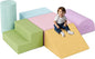 TOLEAD Large Baby Climbing Blocks – 6 Pcs Climbing Toys for Toddlers - Ultra High Density Soft Foam Play Gym Equipment Easy Wash for Indoor Nursery, Classic (Pink, 6-Piece)