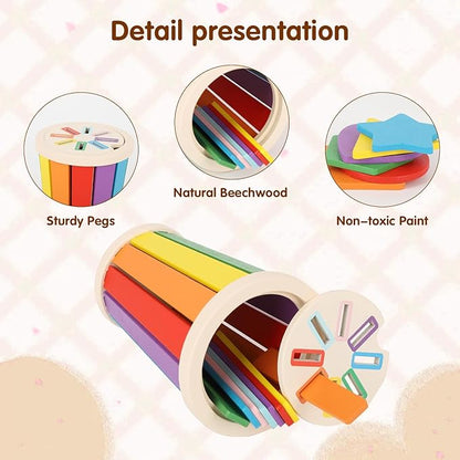 nunukuids Montessori Toys for 1+ Wooden Color Sorting Toys for Toddlers 1-3 Year Old Toddlers Fine Motor Skills Development Color Sorting Fun