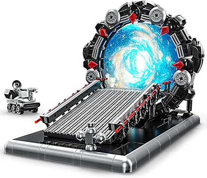 Tunnel Mirror Building Blocks Toy, Tunnel Ring Model with Battle Vehicle, Gifts for Sci-Fi Movie Lovers, Boys and Girls 6+ (855Pcs) Compatible with Lego