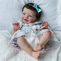 Realistic Reborn Baby Dolls, 18 Inch Sweet Smile Eyes Open Newborn Baby Dolls Girl, Soft Vinyl Real Life Baby Dolls with Weighted Body, Birthday Gift Set for Kids Age 3+
