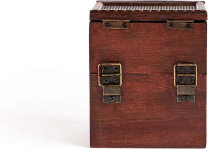 Elven Vault (Chainmail) Wooden Deck & Counter Box with Protector Storage for TCG, MTG Magic, FaB, YGO, EDH, Commander, Box, Dice
