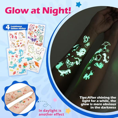 Temporary Glitter Tattoo Kids, Bledras 42 Glitter Colors Glitter Tattoo Kit,210 Unique Stencils,3 Glue,5 Brushes,6 Stickers, Glitter Tattoos for Kids,Adults,Boys Girls Birthday Party Halloween