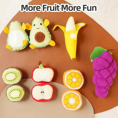 Toddler Pretend Play Food Toy 12M+, Soft Plush Baby Montessori Fruit Basket, Kid Sensory Kitchen Grocery Playset Early Educational Gift for 1 2 3 Year Infant Boy Girl