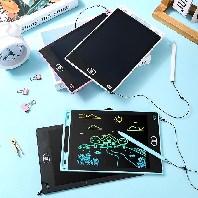 Zhehao 20 Pack LCD Writing Board for Kids, 8.5 Inches Doodle Reusable Screen Drawing Pad Erasable Painting Pads Educational Toy for 3-8 Years(Cute Color)
