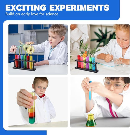 Test Tubes Dropper Beaker Set, Science Kits for Kids, Droppers Chemistry Set STEM Toys for Toddlers, Preschool Science Center Materials, Science Experiments for Kids 4-6 Homeschool Supplies