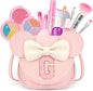 Kids Makeup Kit for Girls - 15 Pcs Real Washable Make Up Set - Non Toxic Toddlers Cosmetic with Letter Mouse Ear Purse - Dress up Birthday Gifts for 3 4 5 6 7 8 Years Old Girls - G