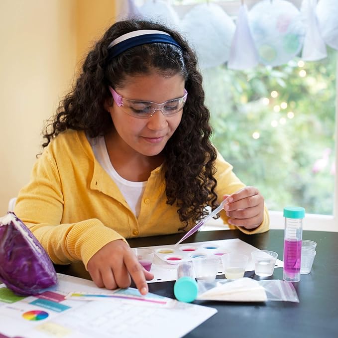 Kids pH Science Kit - Acids & Bases Buddy Pack with 2 Lab Notebooks & Safety Goggles - Acid & Base Kit Indicator Paper Science Experiment