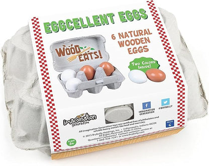 Imagination Generation Wood Eats! Eggcellent Eggs with Real Carton