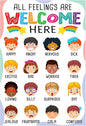 FLYAB Feelings Chart for Kids - Classroom Decorations Elementary Emotions Learning Mental Health Poster for Toddlers Educational Calming Corner Teacher Must Haves for Back to School Supplies