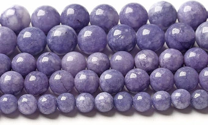 4MM 86PCS Lavender Purple Chalcedony Stone Loose Beads for Jewelry Making DIY Bracelet Necklace