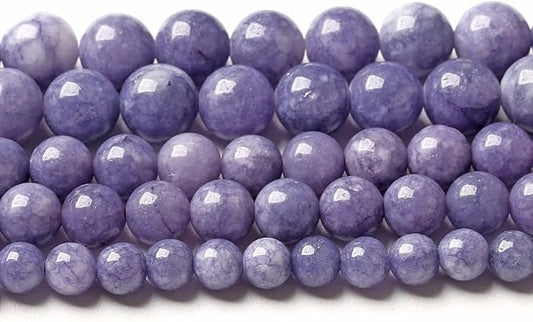 4MM 86PCS Lavender Purple Chalcedony Stone Loose Beads for Jewelry Making DIY Bracelet Necklace