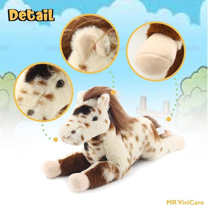 15" Spotted Horse Stuffed Animals for Boys and Girls,Soft and Adorable Stuffed Horse Plush Toys for Newborn Babies and Kids,Great Gifts on Birthday,Christmas,Machine Washable