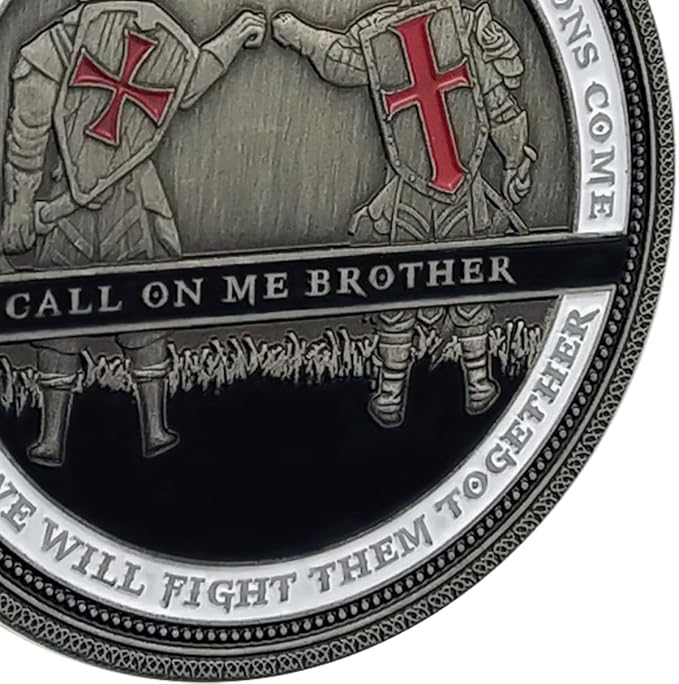 Armor of God Challenge Coin Knights Templar Oath Coin for Religious Collectible Gift (Single Coin)