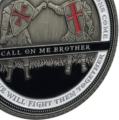 Armor of God Challenge Coin Knights Templar Oath Coin for Religious Collectible Gift (Single Coin)