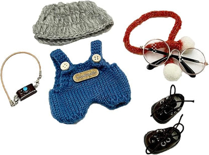 Doll Clothes Set & Outfit for Blind Box Dolls of 5.91-6.7inch (15-17cm) with Accessories Luxury Chic Stylish Adorable Cute Unique Style of Dolls Clothes for Dress up 6 Pieces (No Doll) (F)