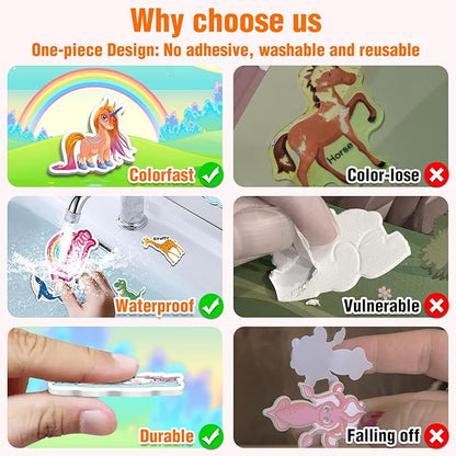 3 Sets Reusable Sticker Books for Toddlers 1-3, Removable Jelly Sticker Books for Kids 2-4 Years, Toddler Travel Toys Activity Book Trip Essentials for Kids- Princess, Unicorn and Ocean
