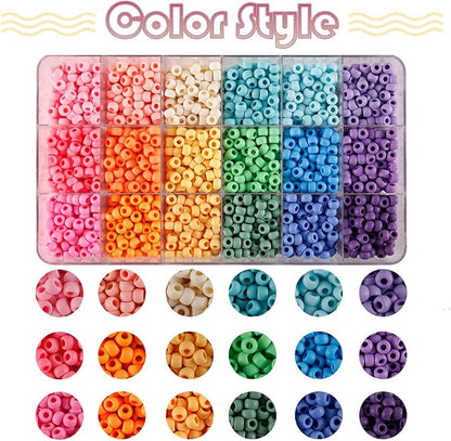 2600+pcs Pony Beads Kit, 18 Color Rainbow Kandi Beads Set, Multicolor Matte Plastic Jewelry Making Kit for DIY Craft Friendship Bracelet Necklace Key Chain