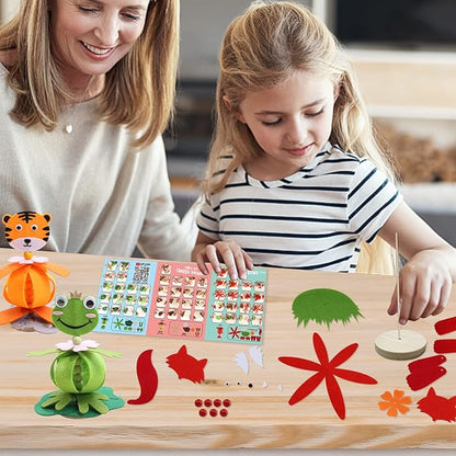 Coola Animal Felt Craft Kit for Kids - Pack 6 Art and Craft DIY Early Educational Toys Suitable Need Best Gift for Kids Age 3-6,7,8,9